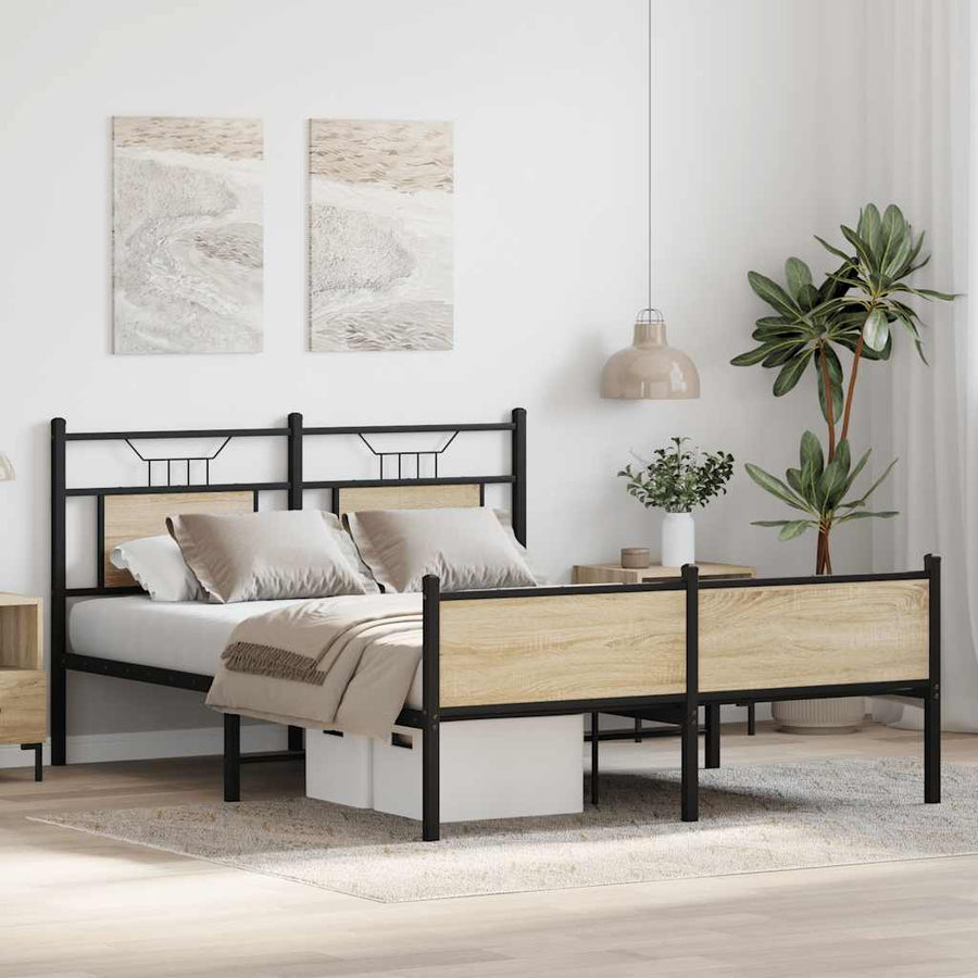 Bedframe zonder matras hout sonoma eikenkleurig 137x190 cm