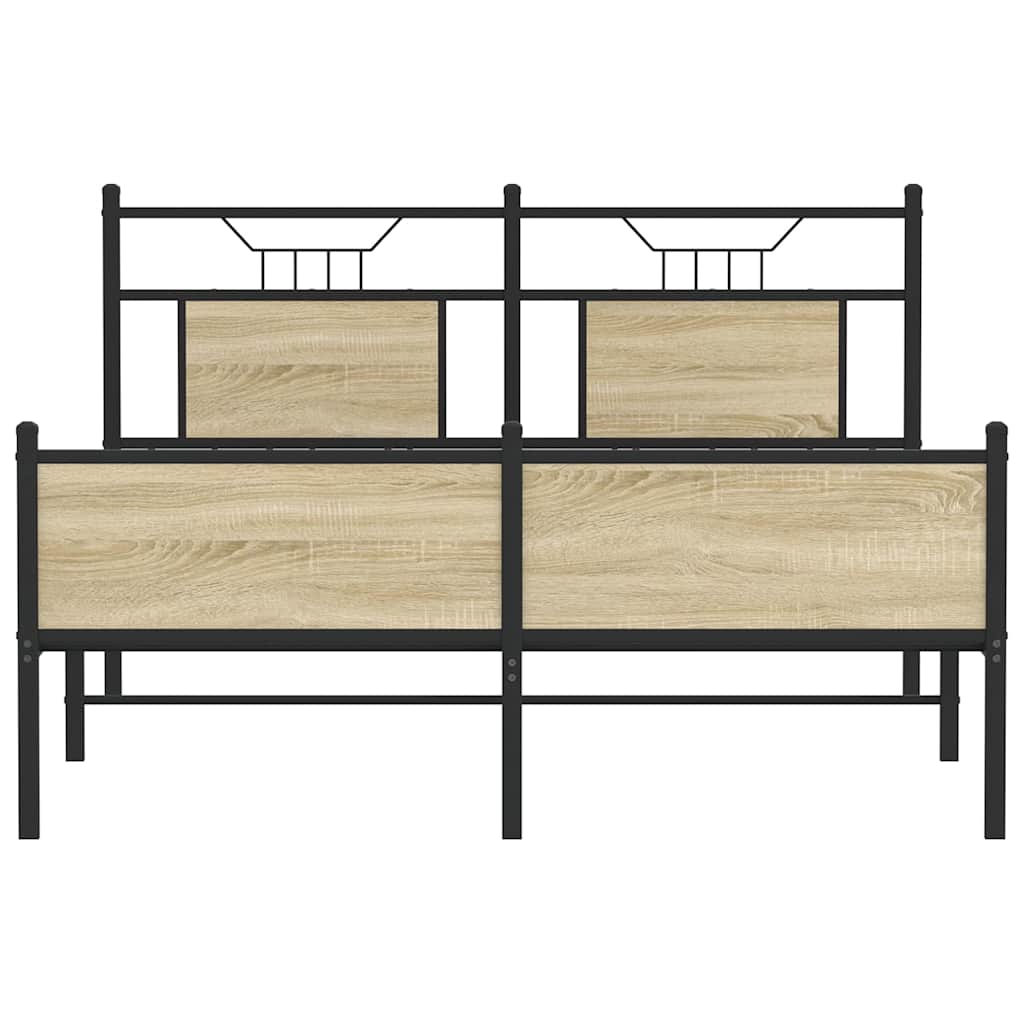 Bedframe zonder matras hout sonoma eikenkleurig 137x190 cm