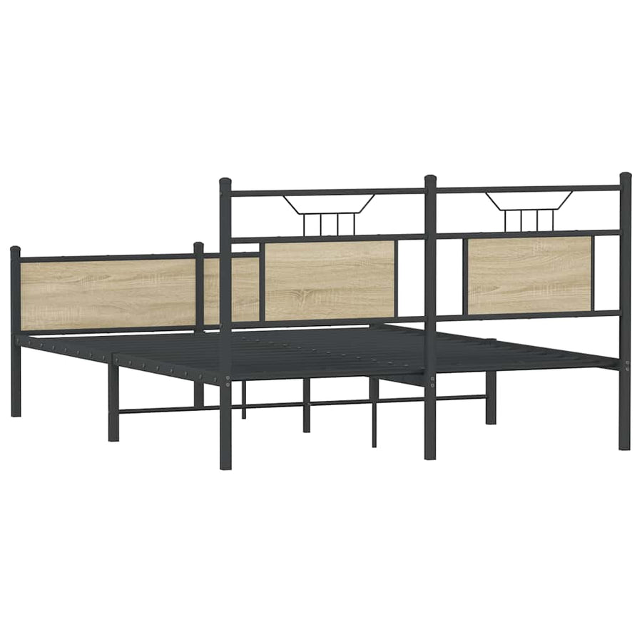 Bedframe zonder matras hout sonoma eikenkleurig 137x190 cm