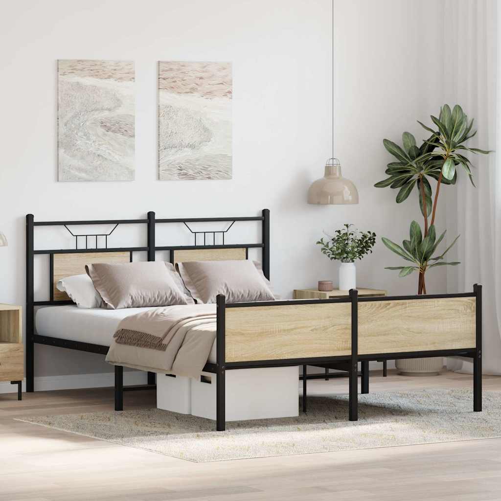 Bedframe zonder matras hout sonoma eikenkleurig 140x200 cm