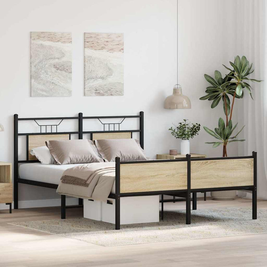 Bedframe zonder matras hout sonoma eikenkleurig 140x200 cm