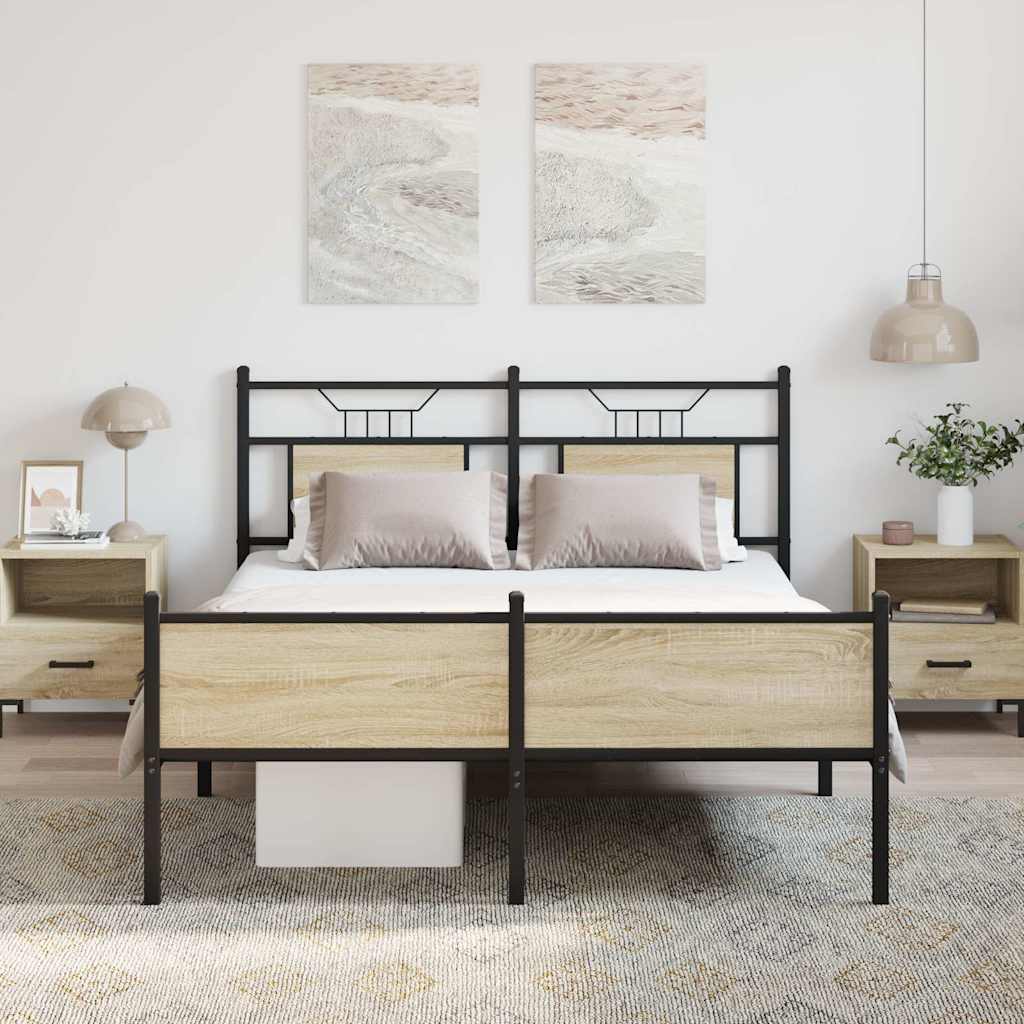 Bedframe zonder matras hout sonoma eikenkleurig 150x200 cm