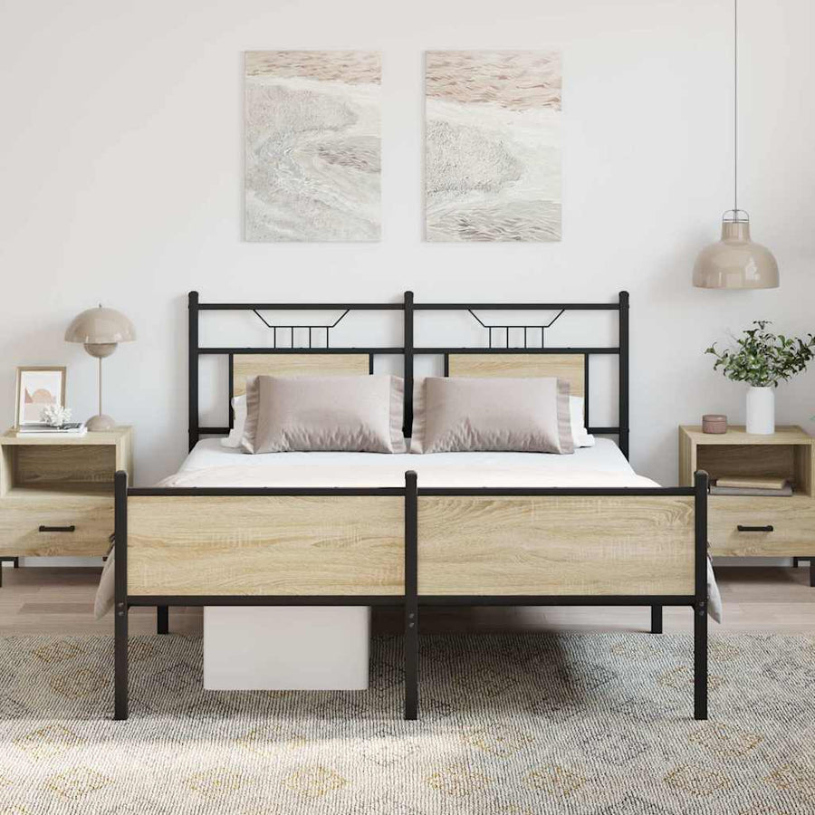 Bedframe zonder matras hout sonoma eikenkleurig 150x200 cm