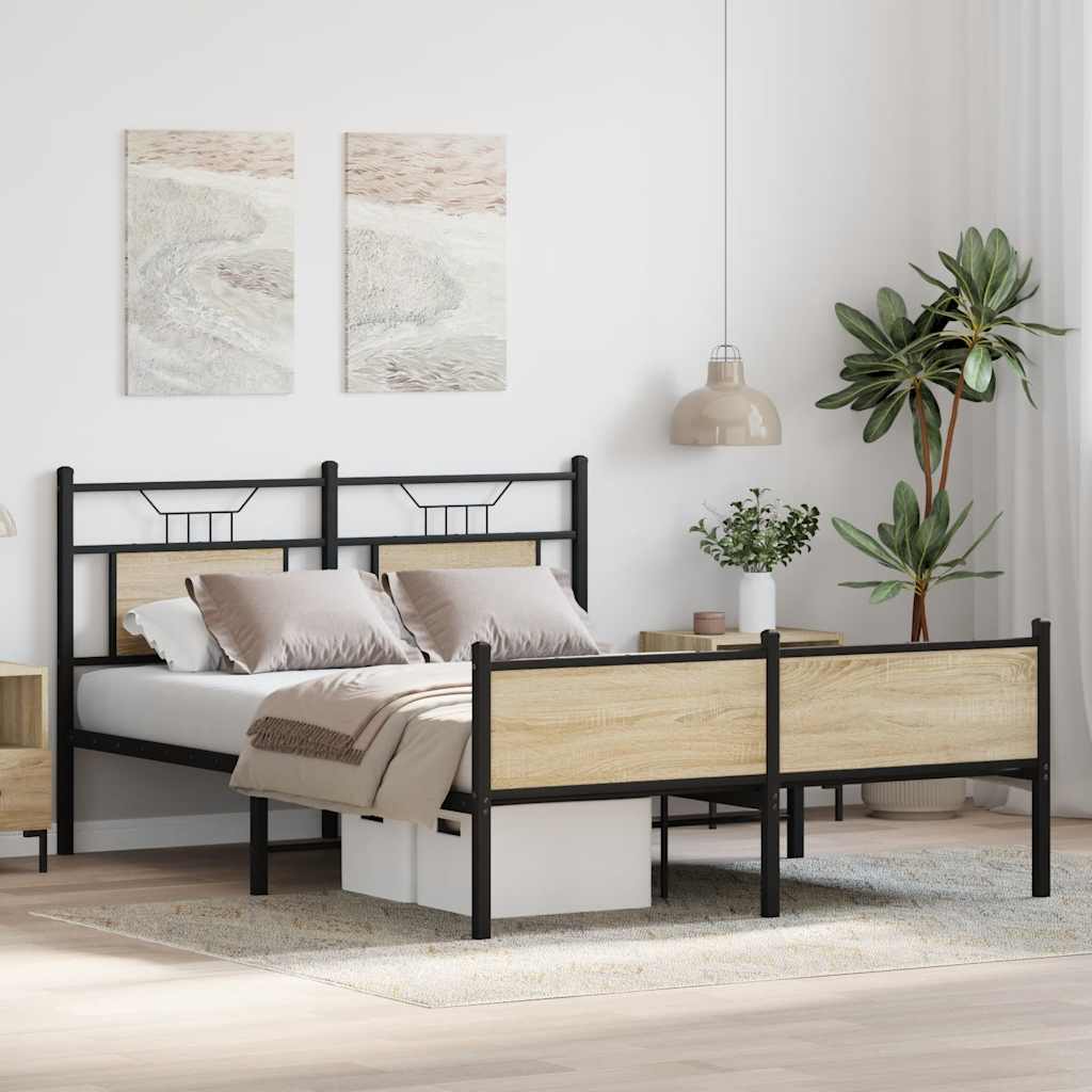 Bedframe zonder matras hout sonoma eikenkleurig 150x200 cm