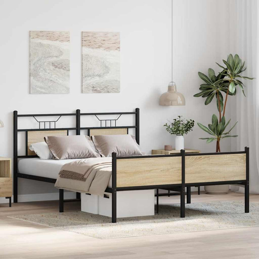 Bedframe zonder matras hout sonoma eikenkleurig 150x200 cm
