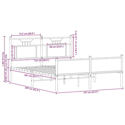 Bedframe zonder matras hout sonoma eikenkleurig 150x200 cm