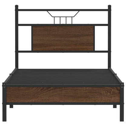 Bedframe Zonder Matras Bewerkt Hout 80 x 200 cm bruin eikenkleur