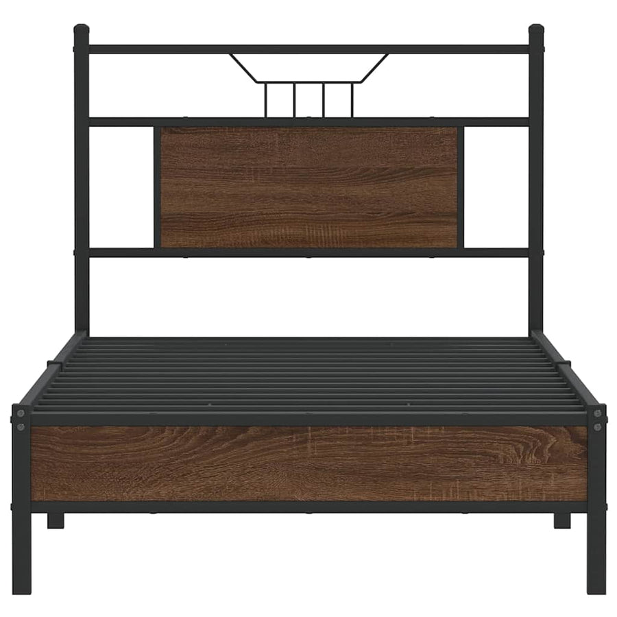 Bedframe Zonder Matras Bewerkt Hout 80 x 200 cm bruin eikenkleur