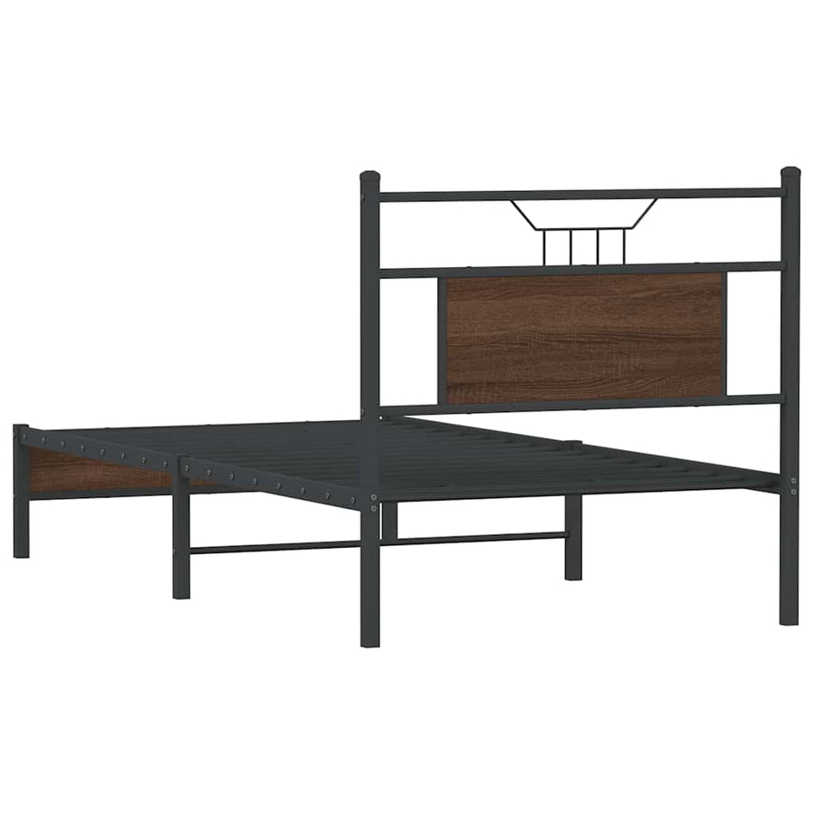 Bedframe Zonder Matras Bewerkt Hout 80 x 200 cm bruin eikenkleur