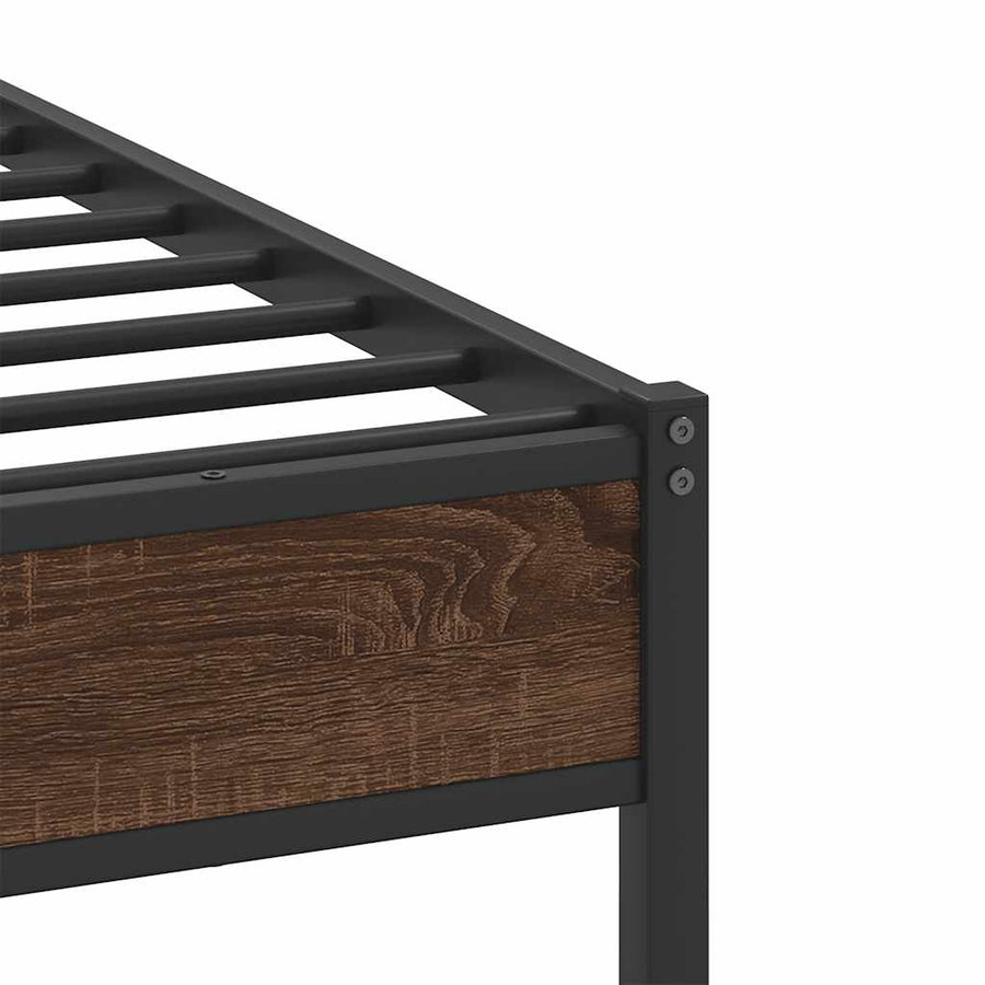 Bedframe Zonder Matras Bewerkt Hout 80 x 200 cm bruin eikenkleur