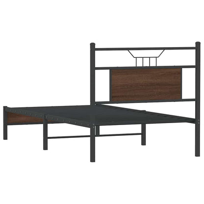 Bedframe Zonder Matras Bewerkt Hout 90 x 190 cm bruin eikenkleur
