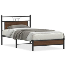 Bedframe Zonder Matras Bewerkt Hout 100 x 190 cm bruin eikenkleur