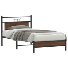 Bedframe Zonder Matras Bewerkt Hout 100 x 190 cm bruin eikenkleur