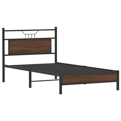 Bedframe Zonder Matras Bewerkt Hout 100 x 200 cm bruin eikenkleur