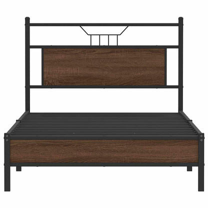 Bedframe Zonder Matras Spaanplaat Ig 107 x 203 cm bruin eikenkleur