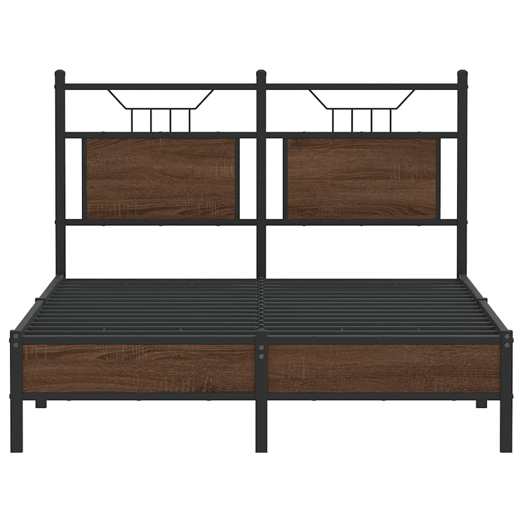 Bedframe Zonder Matras Bewerkt Hout 120 x 200 cm bruin eikenkleur