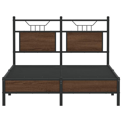 Bedframe Zonder Matras Bewerkt Hout 120 x 200 cm bruin eikenkleur