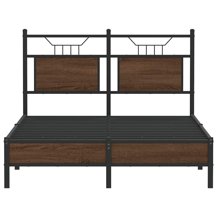 Bedframe Zonder Matras Bewerkt Hout 120 x 200 cm bruin eikenkleur
