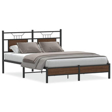 Bedframe Zonder Matras Bewerkt Hout 137 x 190 cm bruin eikenkleur