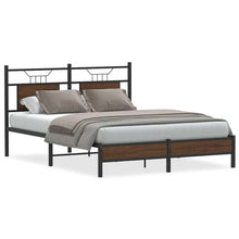 Bedframe Zonder Matras Bewerkt Hout 140 x 190 cm bruin eikenkleur