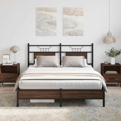 Bedframe Zonder Matras Bewerkt Hout 140 x 200 cm bruin eikenkleur