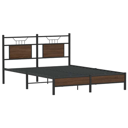 Bedframe Zonder Matras Bewerkt Hout 150 x 200 cm bruin eikenkleur