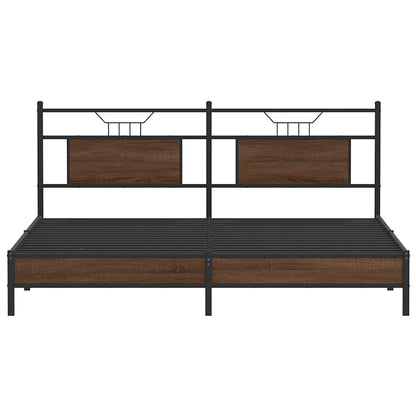 Bedframe Zonder Matras Bewerkt Hout 160 x 200 cm bruin eikenkleur