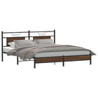 Bed frame without mattress, treated wood, brown oak color, 160x200 cm