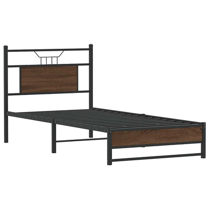 Bedframe Zonder Matras Bewerkt Hout 80 x 200 cm bruin eikenkleur