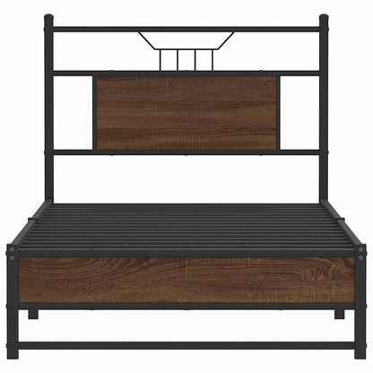 Bedframe Zonder Matras Bewerkt Hout 80 x 200 cm bruin eikenkleur