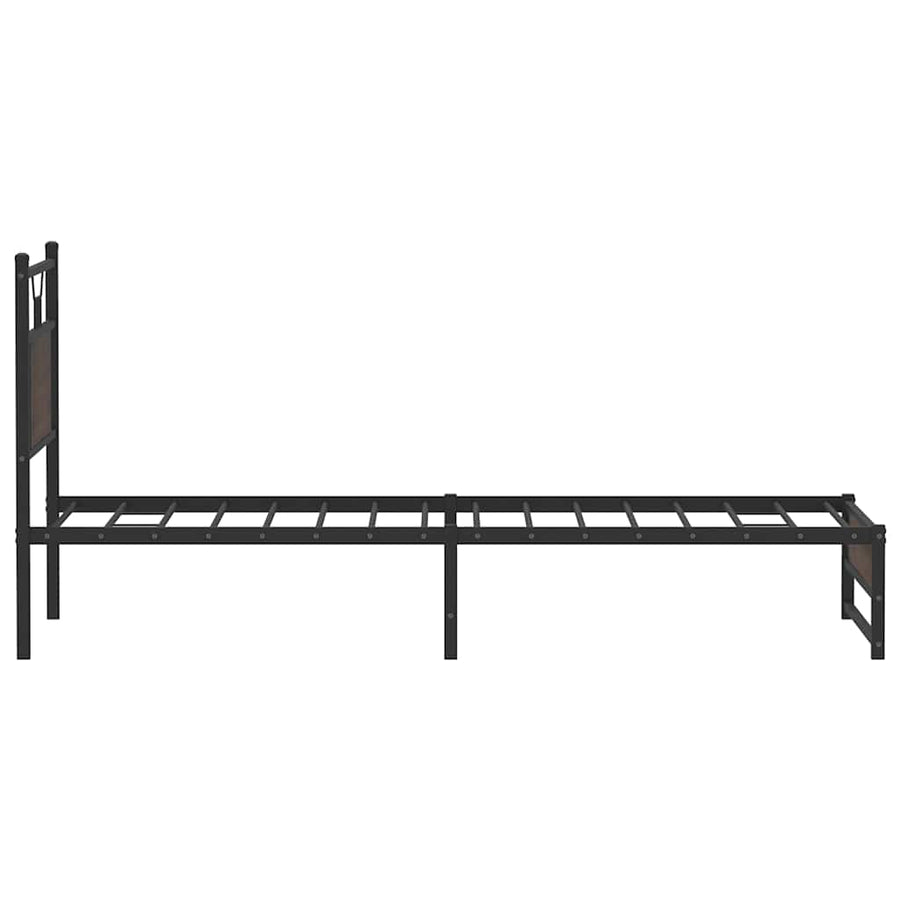 Bedframe Zonder Matras Bewerkt Hout 90 x 190 cm bruin eikenkleur