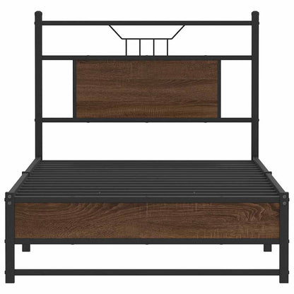 Bedframe Zonder Matras Bewerkt Hout 90 x 200 cm bruin eikenkleur