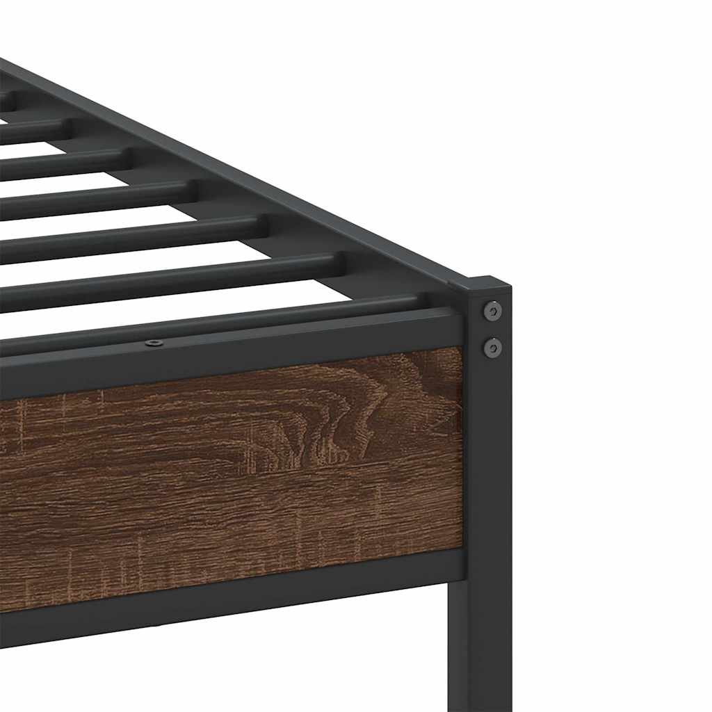 Bedframe Zonder Matras Bewerkt Hout 90 x 200 cm bruin eikenkleur