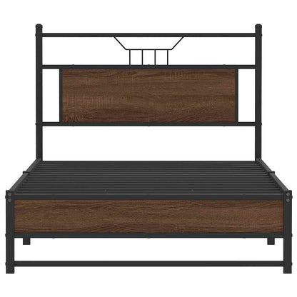Bedframe Zonder Matras Bewerkt Hout 100 x 190 cm bruin eikenkleur