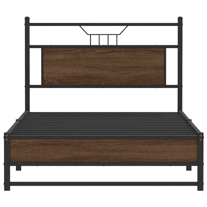 Bedframe Zonder Matras Bewerkt Hout 100 x 200 cm bruin eikenkleur