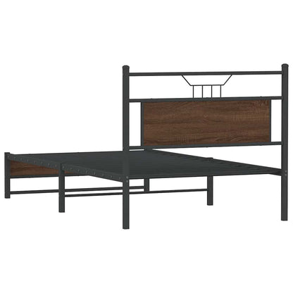Bedframe Zonder Matras Bewerkt Hout 100 x 200 cm bruin eikenkleur