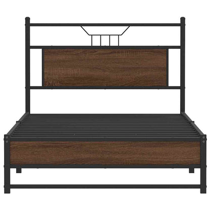 Bedframe Zonder Matras Spaanplaat Ig 107 x 203 cm bruin eikenkleur