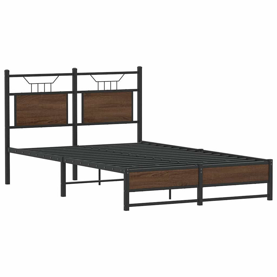 Bedframe Zonder Matras Bewerkt Hout 120 x 190 cm bruin eikenkleur