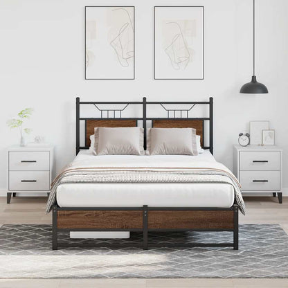 Bedframe Zonder Matras Bewerkt Hout 120 x 190 cm bruin eikenkleur