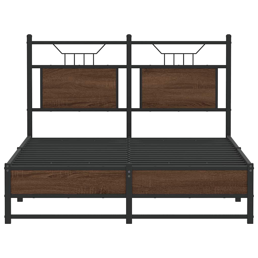 Bedframe Zonder Matras Bewerkt Hout 120 x 190 cm bruin eikenkleur