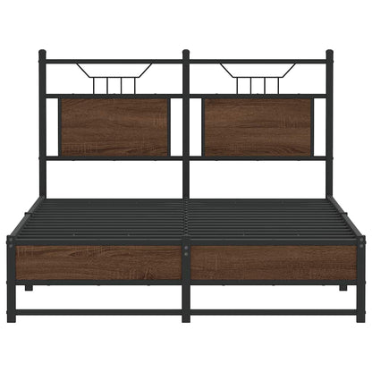 Bedframe Zonder Matras Bewerkt Hout 120 x 190 cm bruin eikenkleur
