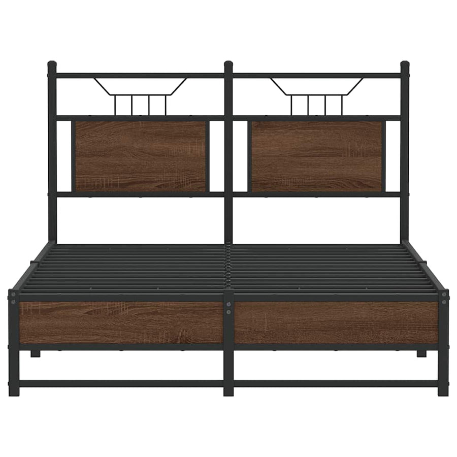 Bedframe Zonder Matras Bewerkt Hout 120 x 190 cm bruin eikenkleur