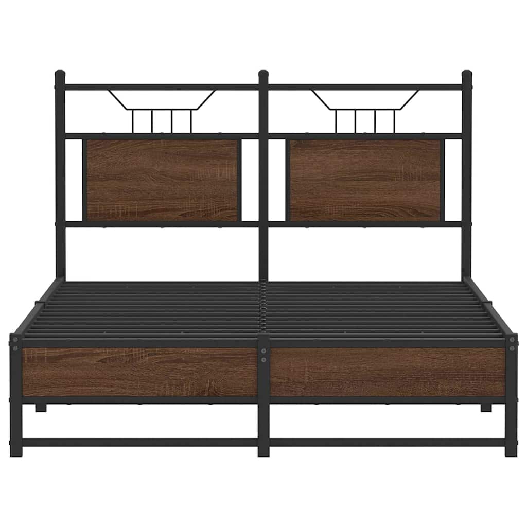 Bedframe Zonder Matras Bewerkt Hout 120 x 200 cm bruin eikenkleur