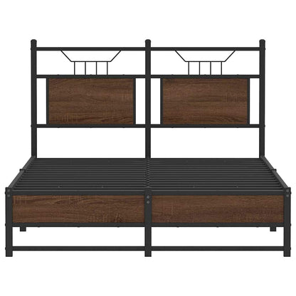 Bedframe Zonder Matras Bewerkt Hout 120 x 200 cm bruin eikenkleur