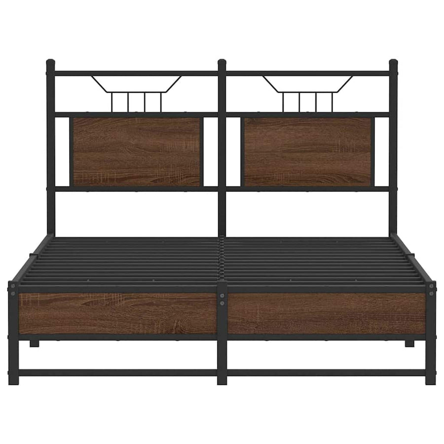 Bedframe Zonder Matras Bewerkt Hout 120 x 200 cm bruin eikenkleur