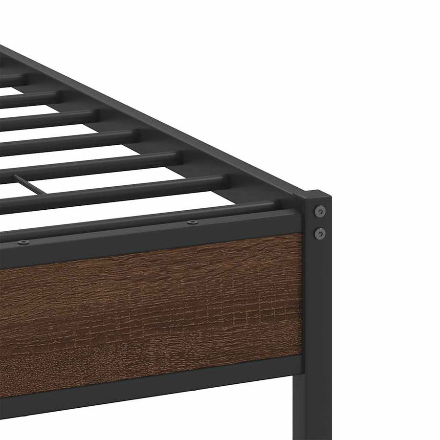 Bedframe Zonder Matras Bewerkt Hout 120 x 200 cm bruin eikenkleur