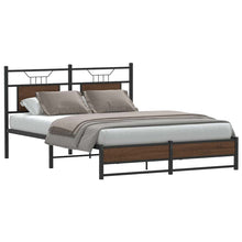 Bedframe Zonder Matras Bewerkt Hout 137 x 190 cm bruin eikenkleur