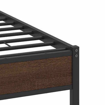Bedframe Zonder Matras Bewerkt Hout 140 x 190 cm bruin eikenkleur