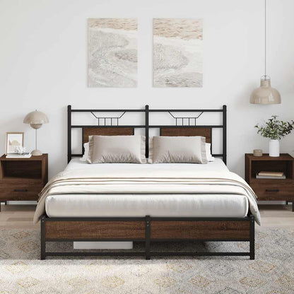 Bedframe Zonder Matras Bewerkt Hout 140 x 200 cm bruin eikenkleur