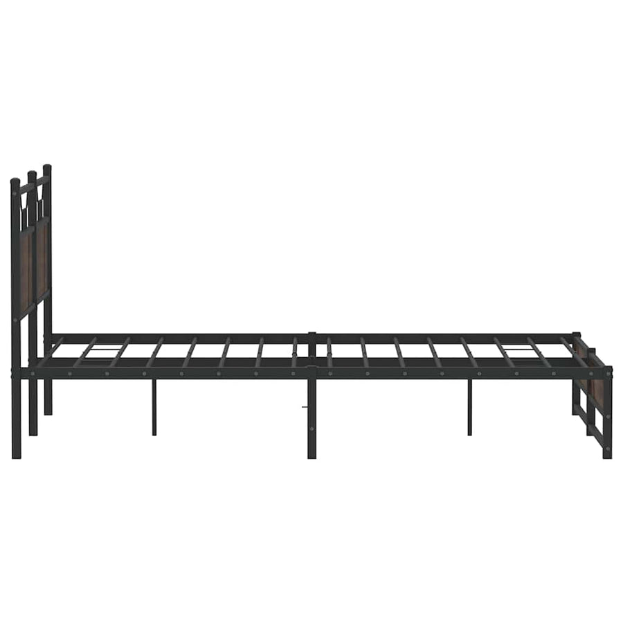 Bedframe Zonder Matras Bewerkt Hout 140 x 200 cm bruin eikenkleur